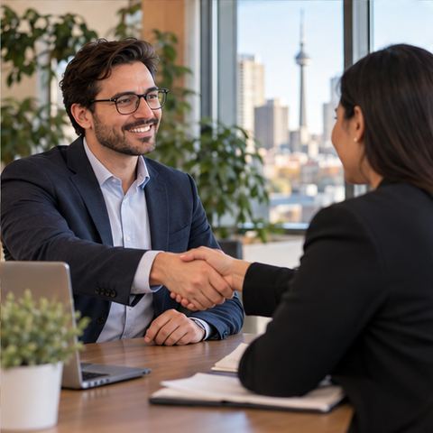 Employer meeting a candidate