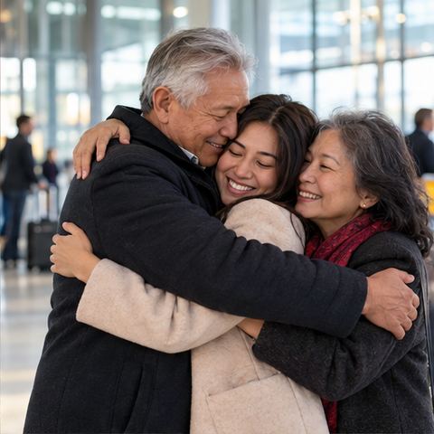 Family reunited in Canada